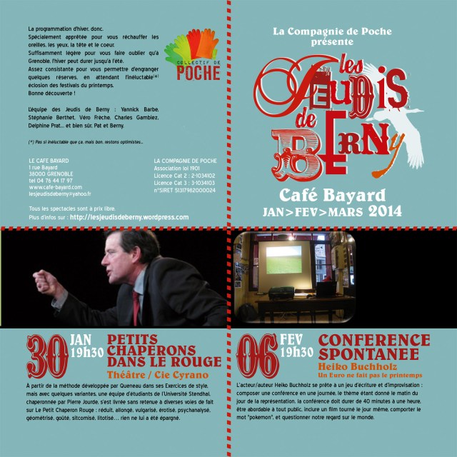 programme des jeudis de berny Hiver 2014 recto